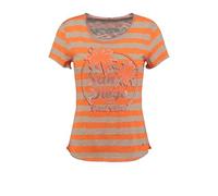 KEY LARGO Damen WT SAN Diego Round T-Shirt, neon orange-beige (2373), Medium
