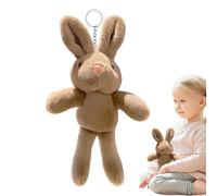 Keychain Bunny Plush, niedlicher Plüsch-Schlüsselanhänger - Plüschtier mit tragbarem Softhase | Rucksack, kleine Plüschtiere für Schlüssel, Handtasche oder Tasche, Kaffee, riferimento alla