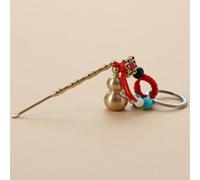 Keychain in Gurd | Schlüsselkette aus Kupfer mit fünf Kaiser-Münzen, die das chinesische chinesische Stapel für Gute, Erfolg für die Gesundheit von Freunden und Familien