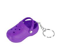 Keychain Mini Cute Silicone Portable Slipper Keychain for Schoolbag Handbag Gift Perfect for Backpack Decorations and Travel Accessories (Purple)