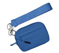 keychainss Pouch Wallet, keychainss Wallet Women - Zipper Card Case | Wristlet Pouch Keychai, Waterproof Nylon Key Ring Wallet, Compact keychainss Zip Bag with Hand Strap for Money Easy Access, blau