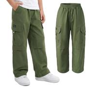 Keyck Cargohose Jungen Baggy Jogginghose Baumwollhose Kinder Gr.122-170 | Jungs Jogger Hose, Elastische Taille, Cargo Hosen, Weites Bein Freizeithose, mit Taschen, Atmungsaktiv Streetwear Sporthose