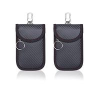 Keyless Go Schutz Autoschlüssel, 2 Stück Autoschlüssel Schutz Keyless Go Schutzhülle Kohlefaser Leder Faraday Tasche RFID Blocker Schlüsseletui Schlüsseltasche
