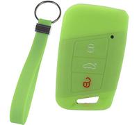 KEYLESS Schlüssel Hülle + Tag Glow Grün Kompatibel mit VW Passat B8 Arteon Skoda Kodiaq