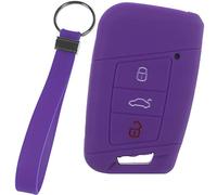 KEYLESS Schlüssel Hülle + Tag Lila Kompatibel mit VW Passat B8 Arteon Skoda Kodiaq
