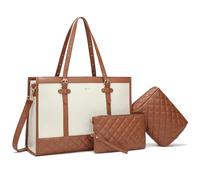 Keyli Laptoptasche für Damen, 15,6 Zoll, Segeltuch, Arbeitstasche, große Business-Computer-Aktentasche, Schultertasche, Geldbörse, 3 Stück