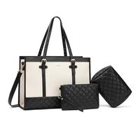 Keyli Laptoptasche für Damen, 15,6 Zoll, Segeltuch, Arbeitstasche, große Business-Computer-Aktentasche, Schultertasche, Geldbörse, 3 Stück