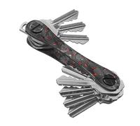 KeySmart Schlüsselhalter - Kompakter Schlüssel-Organizer, geräuschfrei & minimalistisch, mit Schlüsselring für Autoschlüssel (bis 12 Schlüssel, Kohlefaser)