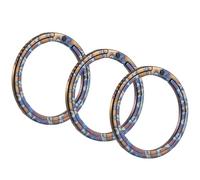 KeyUnity KA09HF Flache Schlüsselringe aus Titan, 33/25/17,5 mm Seitlicher Druckspaltring für Schlüsselkarabiner, Taschenlampe, Messer, Hundehalsbandmarke (3M)