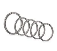 KeyUnity KA21 Schlüsselanhänger Titan Split Ring 22/27/33mm Runder flacher Seitenschieber Schlüsselanhänger für Damen und Herren (1L+4M)