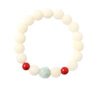 KFGISD , Buddhistisches Gebetsperlen Armband,Perlenarmband,Gebetsperlen,Weiße Jade Bodhi Wurzel Lotus Handschnur Bodhi Buddha Perlen Rosenkranz,Buddhistische Gebetskette(Jade)