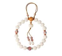 KFGISD , Buddhistisches Gebetsperlenarmband, Perlenarmband, Gebetsperlen, Weiße Jade Bodhi Lotus Handschnur Bodhi Buddha Perlen Rosenkranz,Buddhistische Gebetskette(Wit)
