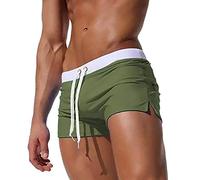 Kfnire Herren-Shorts, Badehose schnell trocknend Strand surfen Running Baden Shorts Boxer Unterhose (EU XL =Tag XXL, Grün #01)