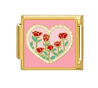 Kfwfuaee Blumenmotiv Perlen Charm Link, modisches Accessoire, modulares Zubehör für die Herstellung von Armbändern, einzigartiges geeignet für Schmuck, Blumen Block Charm Armband