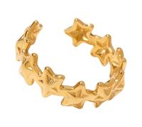 Kfwfuaee Stilvolle Stapelbare Sternringe Aus Edelstahl Süße Aber Dennoch Schmuckvolle Statement Stücke Süße Verstellbare Sternringe