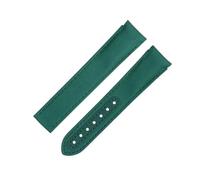 KGFCE 20-mm-Uhrenarmband mit gebogenem Ende für Omega-Armband für AT150 Seamaster 300 Planet Ocean De Ville Speedmaster Neue grüne hochdichte Nylon-Rindsleder-Uhrenarmbänder