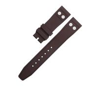 KGFCE 20MM 22MM Natur Fluorkautschuk FKM Gummi mit Nietenarmband für IWC Big Pilot Mark Portugieser Weiches Armband(Brown,21MM)
