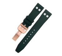 KGFCE 21 mm naturfarbenes Fluorkautschuk-FKM-Gummi mit Nietenarmband für IWC-Armband Big Pilot Mark Portugieser Weiches Armband(Green3,20MM)