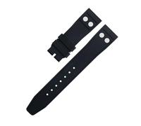 KGFCE 22 mm naturfarbenes Fluorkautschuk-FKM-Gummi mit Nietenarmband für IWC-Armband Big Pilot Mark Portugieser Weiches Armband(Black,20MM)