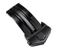 KGFCE Faltschließe aus massivem Edelstahl, für Tag Heuer Armband, Faltschließe, 18 x 20 mm, Schwarz / silberfarben, 18 mm, Acetat, Ohne Edelstein