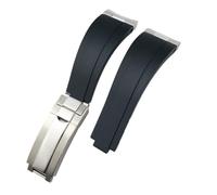 KGFCE Metall gebogenes Ende 20 mm 21 mm Uhrenarmbänder speziell für Rolex Datejust 41 mm 126334 m126300 Uhrenarmband-Link-Zubehör Werkzeuge Herren(Black,20mm)