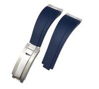 KGFCE Metall gebogenes Ende 20 mm 21 mm Uhrenarmbänder speziell für Rolex Datejust 41 mm 126334 m126300 Uhrenarmband-Link-Zubehör Werkzeuge Herren(Blue,20mm)