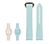KGFCE Uhrenarmband für Omega X Swatch Joint MoonSwatch Celestial Sports 20 mm Uhrenarmband mit gebogenem Ende, Gummi-Silikon-Uhrenarmbänder