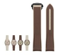 KGFCE Uhrenarmband mit gebogenem Ende, NEUES Gummi-Silikon-Uhrenarmband, 20 mm Uhrenarmband für Omega X Swatch Joint MoonSwatch Celestial Sports(Brown 3)