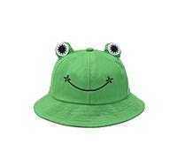 KGM Accessories Süßer trendiger Fischerhut mit Tierohren-Design, Frosch, Anime, Bär, Katze, Festival, Urlaub, Spaß, Party, Hüte, Geschenke (Froschgrün)