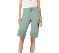 KHIRVWL Bermuda Shorts Damen Sommer Musselin Kurze Hose Leinen Baumwolle Shorts Straight Leg Hose mit Kordelzug und Taschen Einfache Einfarbige Knielang Leinenshorts Elastischer Bund Freizeitshorts