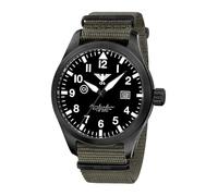 KHS Airleader Black Steel Automatic KHS.AIRBSABLA.NSGO mit Natoband Steingrau-Oliv