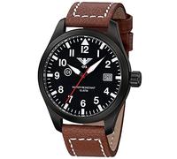KHS Airleader Black Steel mit Büffel-Lederband Braun Brown KHS.AIRBS.LB5