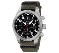 KHS AIRSC.NSGO Herrenuhr Airleader Chronograph Olivgrün/Stahl