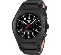 KHS Armbanduhr Inceptor Black Steel Chronograph Leder-G-Pad