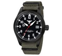 KHS - Herrenarmbanduhr - Airleader Black Steel Natoband - KHS.AIRBS.NSGO