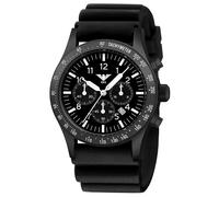KHS Platoon Black Steel Solar Chronograph KHS.PLABSSC.DB mit Taucherband schwarz