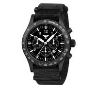 KHS Platoon Black Steel Solar Chronograph KHS.PLABSSC.NB mit Natoband schwarz