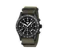 KHS Platoon Black Steel Solar Chronograph KHS.PLABSSC.NSGO mit Natoband Steingrau-Oliv