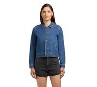 Jeansjacke KHUJO "Renia", Damen, Gr. XL (42), mittelblau, Denim/Jeans;Jeans, Material: 100% Baumwolle, gerade hüftlang, hoch geschlossener Ausschnitt, 1-Knopf-Manschette mit Knöpfen, Jacken Jeansjacke