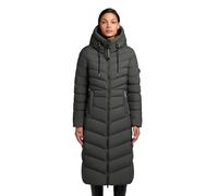 khujo Damen extralanger Wintermantel warmer Steppmantel mit hohem Kragen und Kapuze Ingram4-YM Foam Green Gr. XL