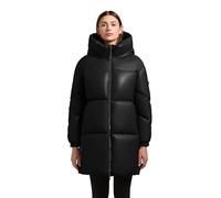 khujo Damen Kunstledermantel warmer Steppmantel mit Kapuze und Stehkragen Wintermantel Lorsa XS-XXL