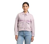khujo Damen kurze Oversize Jeansjacke leichte Übergangsjacke Nelina Violet Gr. M