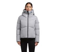 khujo Damen kurze Winterjacke warme Steppjacke mit großer Kapuze Milly Bliss Melange Grey Gr. S
