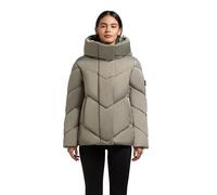 khujo Damen kurze Winterjacke warme Steppjacke mit Kapuze und innenliegenden Rucksackträgern Olsa2 Witcher Green Gr. M