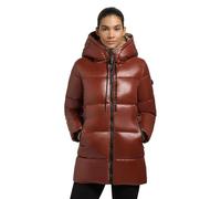 khujo Damen kurzer Wintermantel warmer Steppmantel mit Kapuze in glänzender Optik Grana-YM XS-XXL