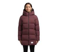 khujo Damen Lange Pufferjacke Winter Steppmantel mit Kapuze Tanare4 Moscato Red Gr. S