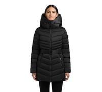 khujo Damen langer Steppmantel warme Winterjacke mit herausnehmbarem Inlayer, abnehmbarem Taillengürtel, verstellbarer Kapuze und 2-Wege-Reißverschluss Kina Black Gr. XL