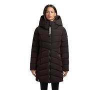 khujo Damen Langer Wintermantel warmer Steppmantel mit abnehmbarem Kragen und gefütterter Kapuze Dier Moody Plum Gr. XS