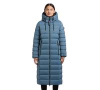 khujo Damen Langer Wintermantel warmer Steppmantel mit gefütterter Kapuze Simmie2 Cosmic Blue Gr. S