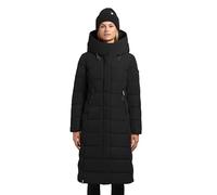 khujo Damen Langer Wintermantel warmer Steppmantel mit großem gefüttertem Kragen und Kapuze Sensy-YM Black Gr. XS